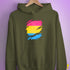 Pansexual Pride Flag Ripped Reveal Hoodie - Army